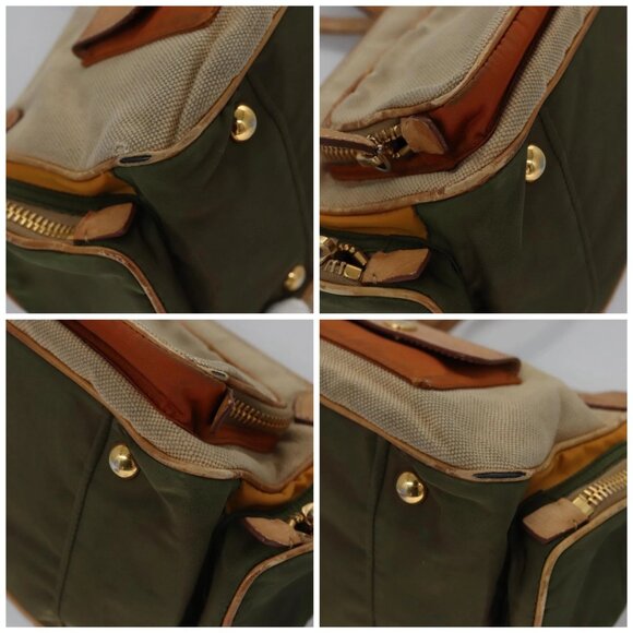 PRADA Hand Bag Canvas Beige Gold Auth EC435 - Picture 15 of 16